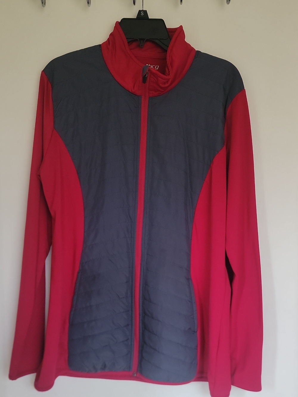 bcg Red and Gray Full-Zip Puffer Jacket.Sz.Xl.